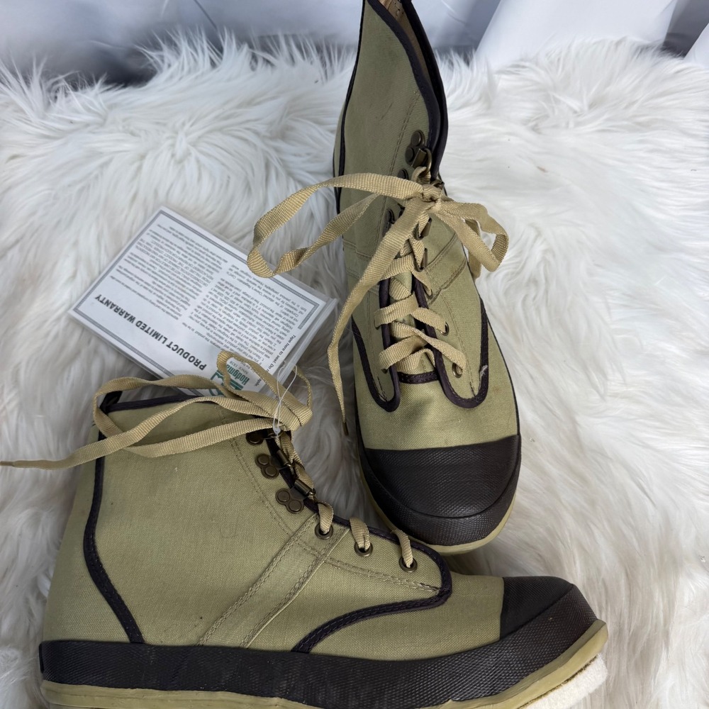 Hodgman Mens Canvas Wading Boots Felt Sole Tan Brown T101TAN-WAL Size 10